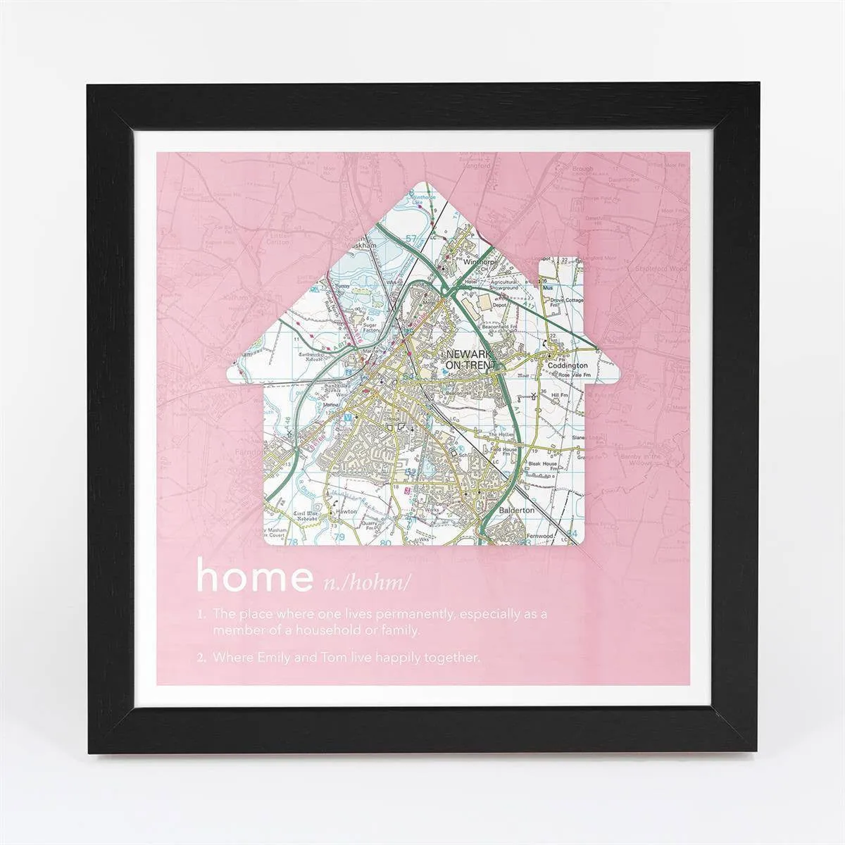 Personalised Framed Dictionary Definition Map - Home