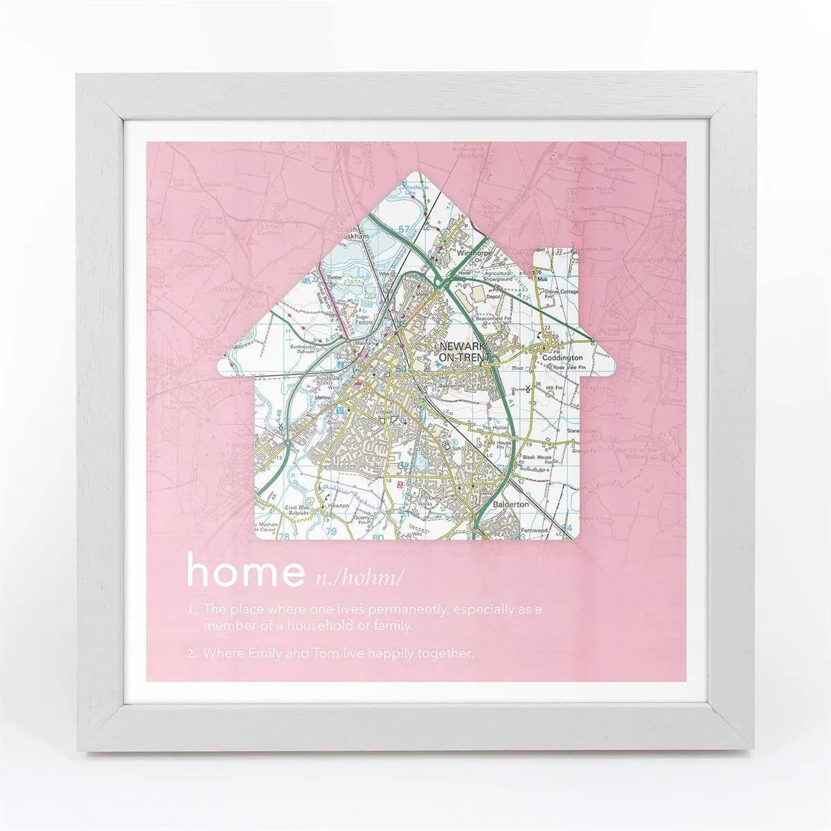 Personalised Framed Dictionary Definition Map - Home