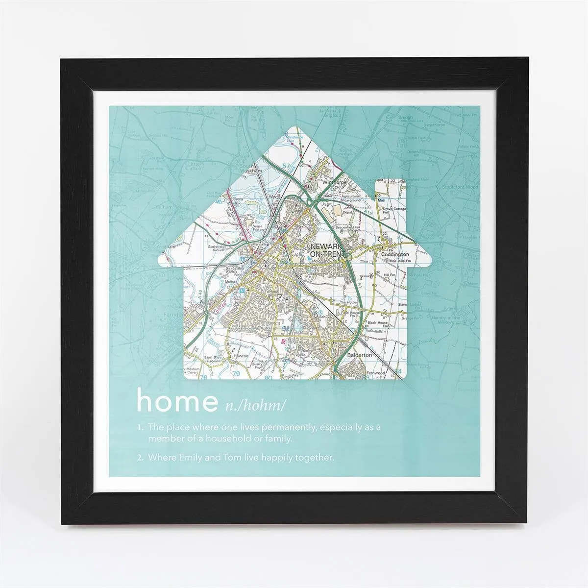 Personalised Framed Dictionary Definition Map - Home