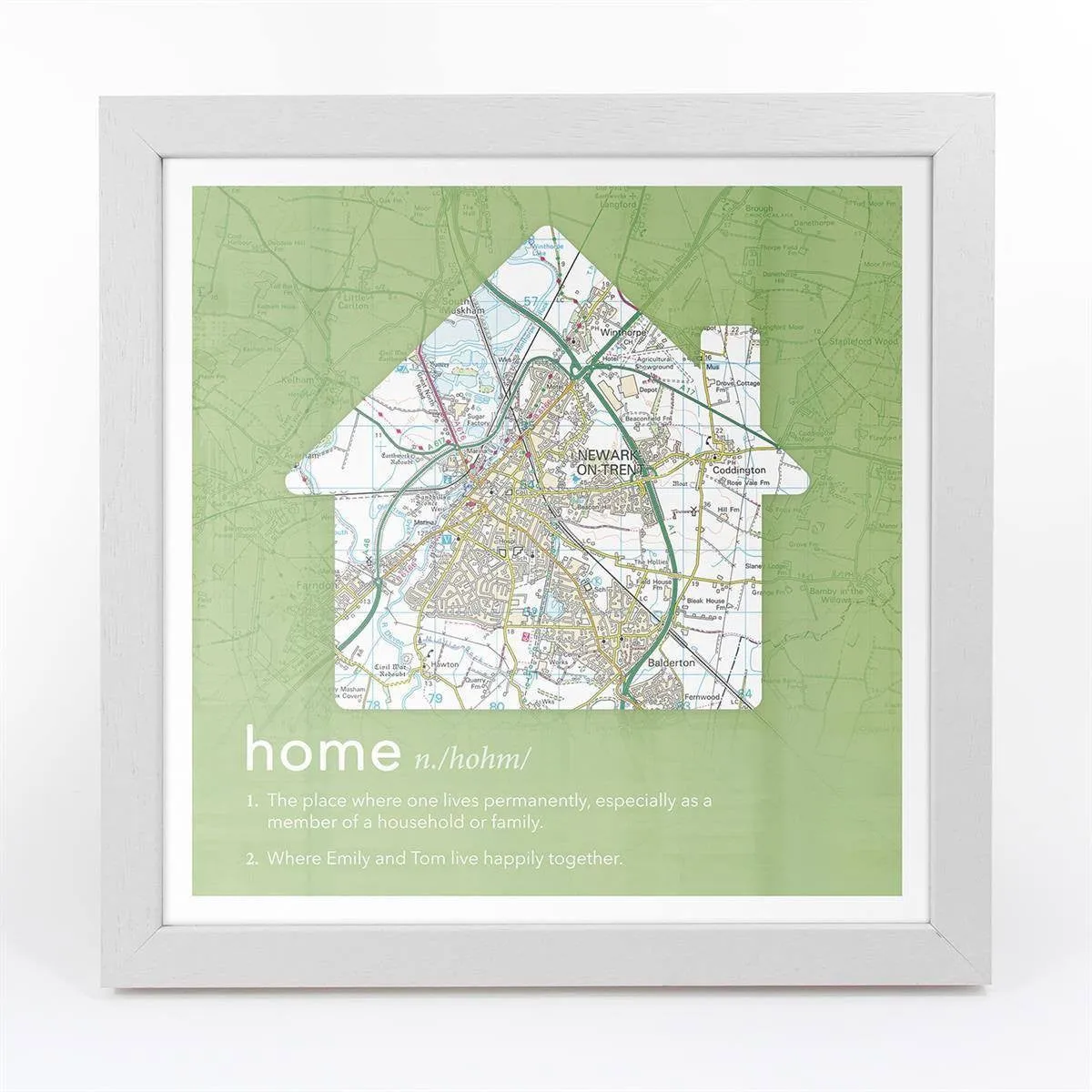 Personalised Framed Dictionary Definition Map - Home