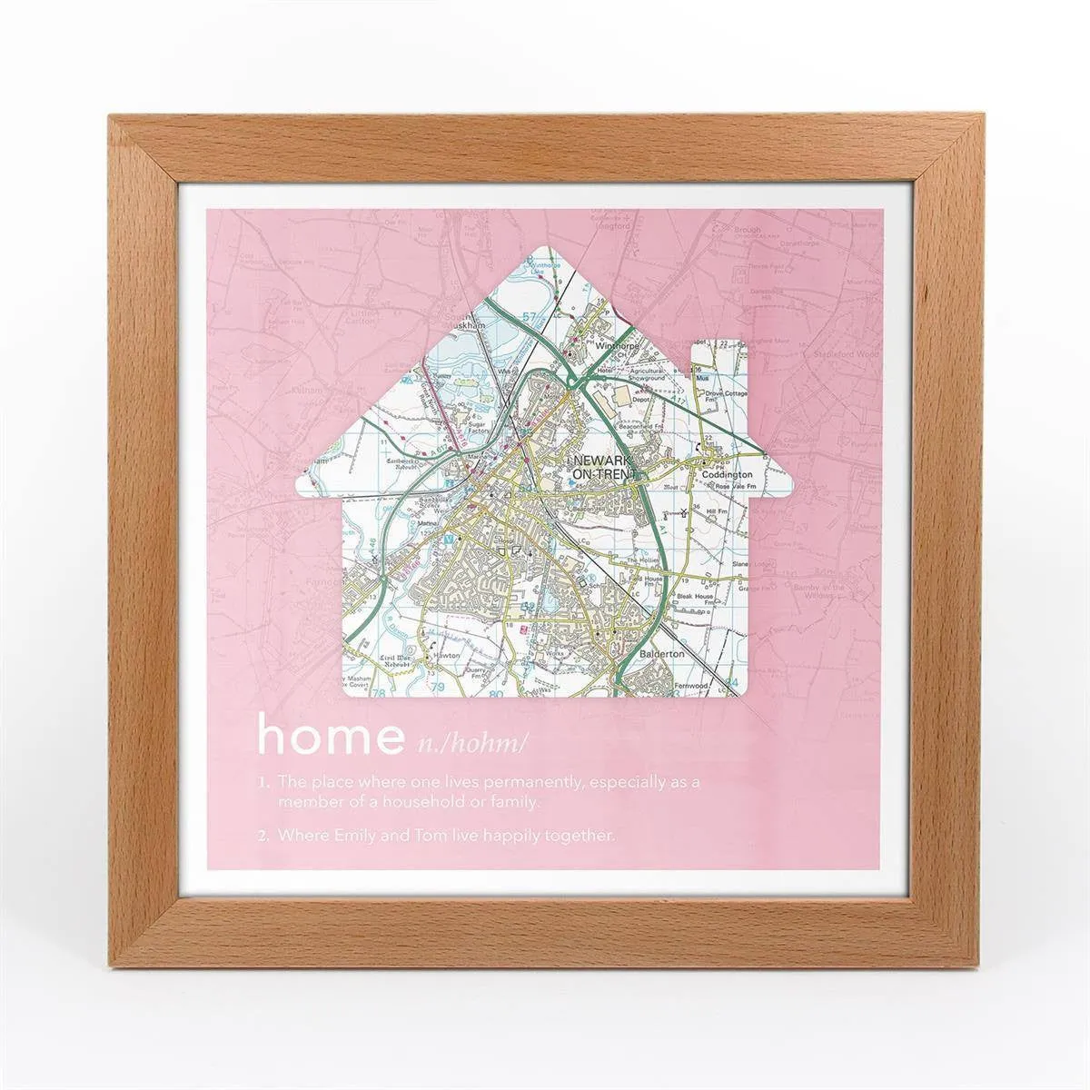 Personalised Framed Dictionary Definition Map - Home