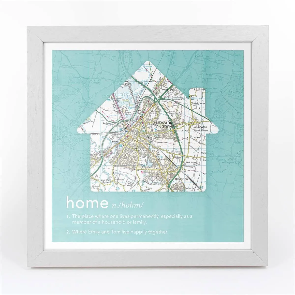 Personalised Framed Dictionary Definition Map - Home