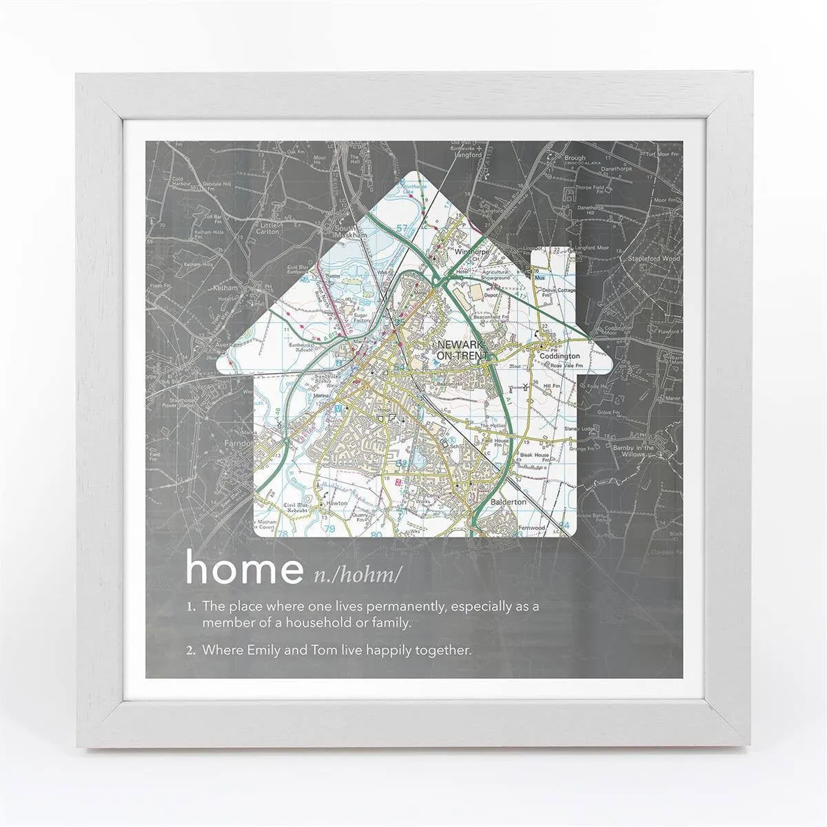 Personalised Framed Dictionary Definition Map - Home