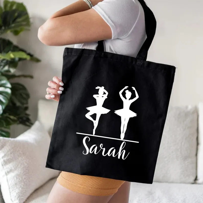 Personalized Dance Tote Bag for Teachers and Teams - Custom Cotton Bag with Name