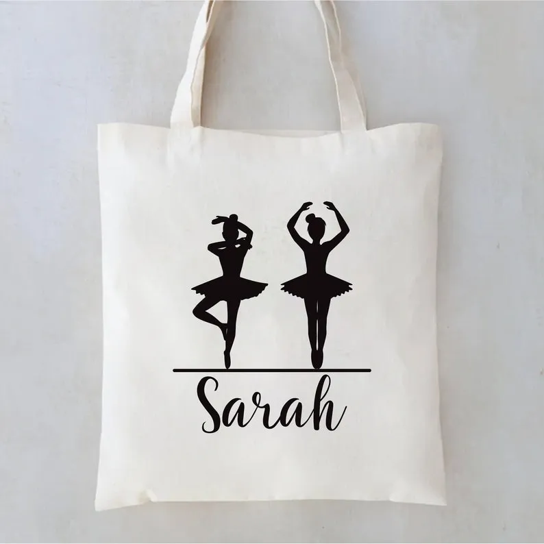 Personalized Dance Tote Bag for Teachers and Teams - Custom Cotton Bag with Name