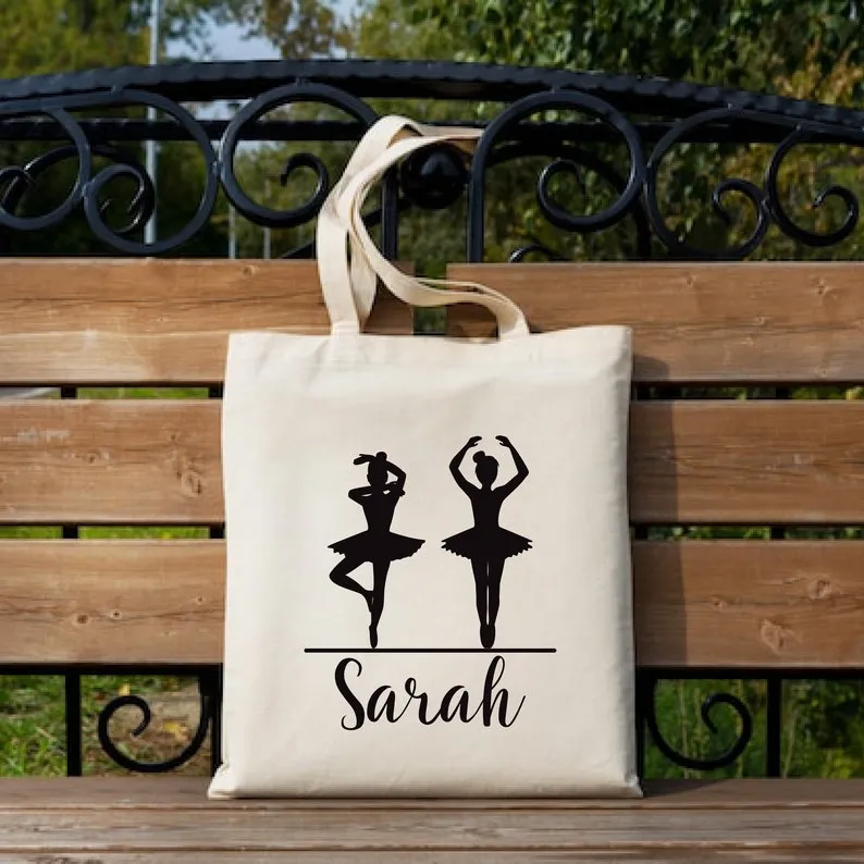 Personalized Dance Tote Bag for Teachers and Teams - Custom Cotton Bag with Name