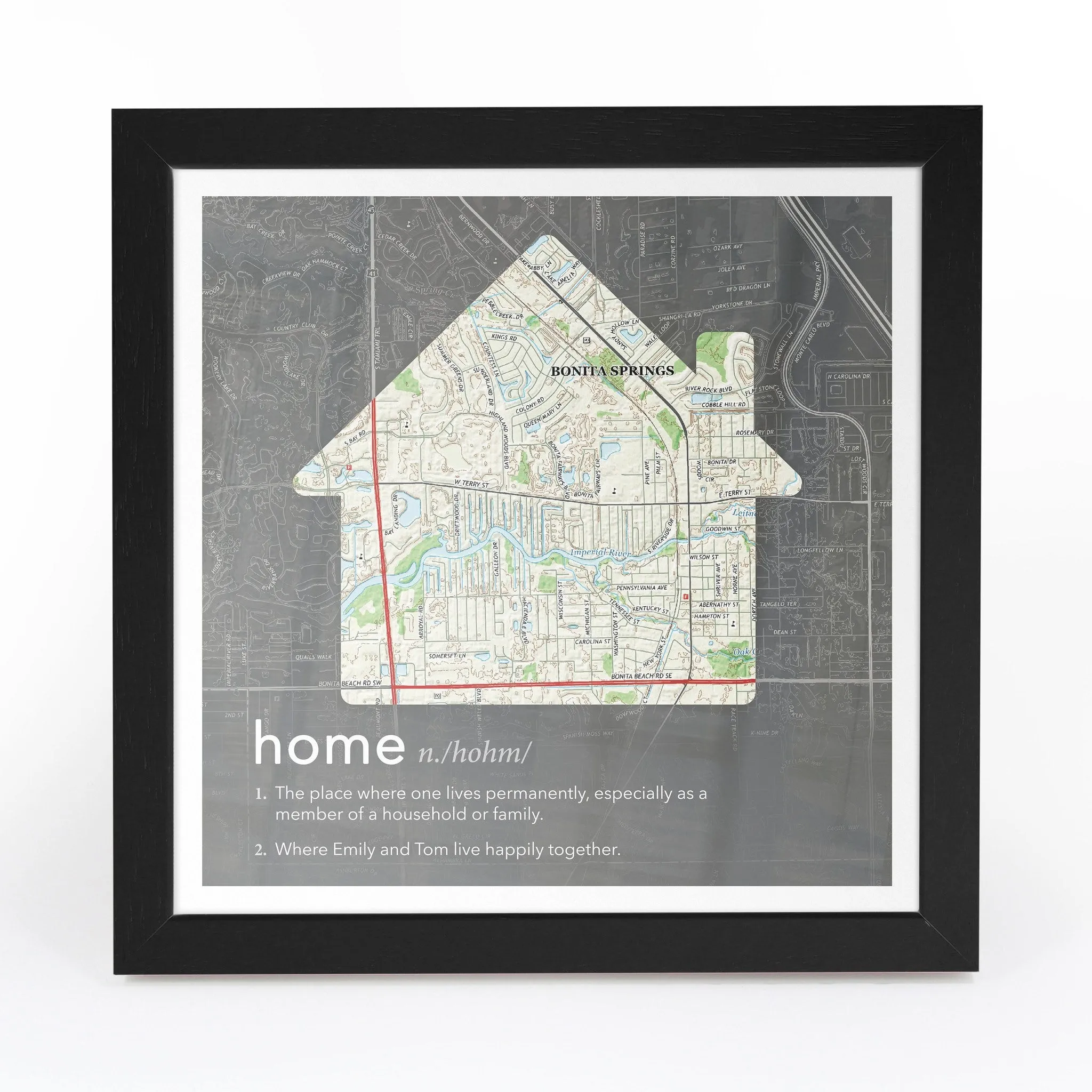 Personalized Dictionary Definition US Map - Home