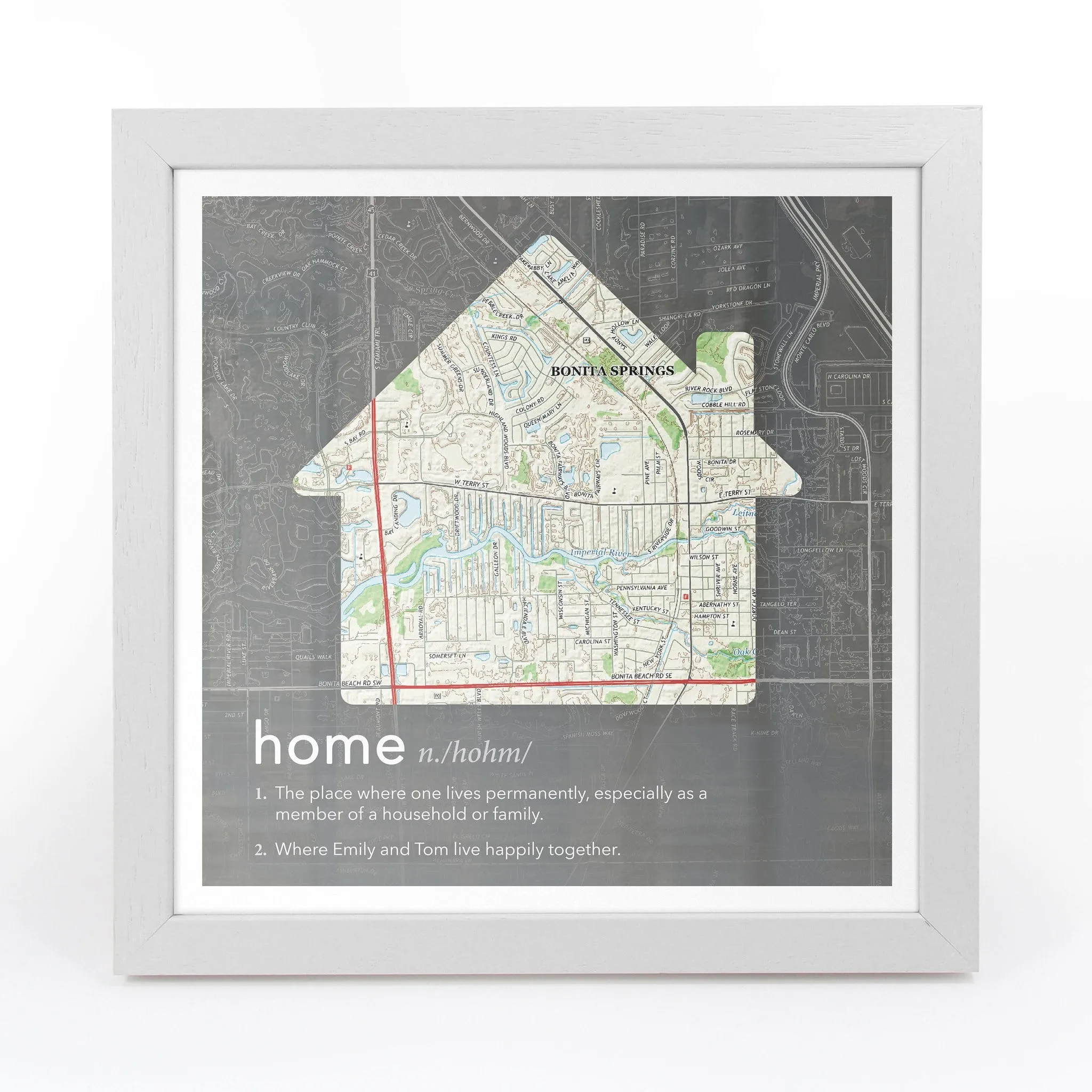 Personalized Dictionary Definition US Map - Home