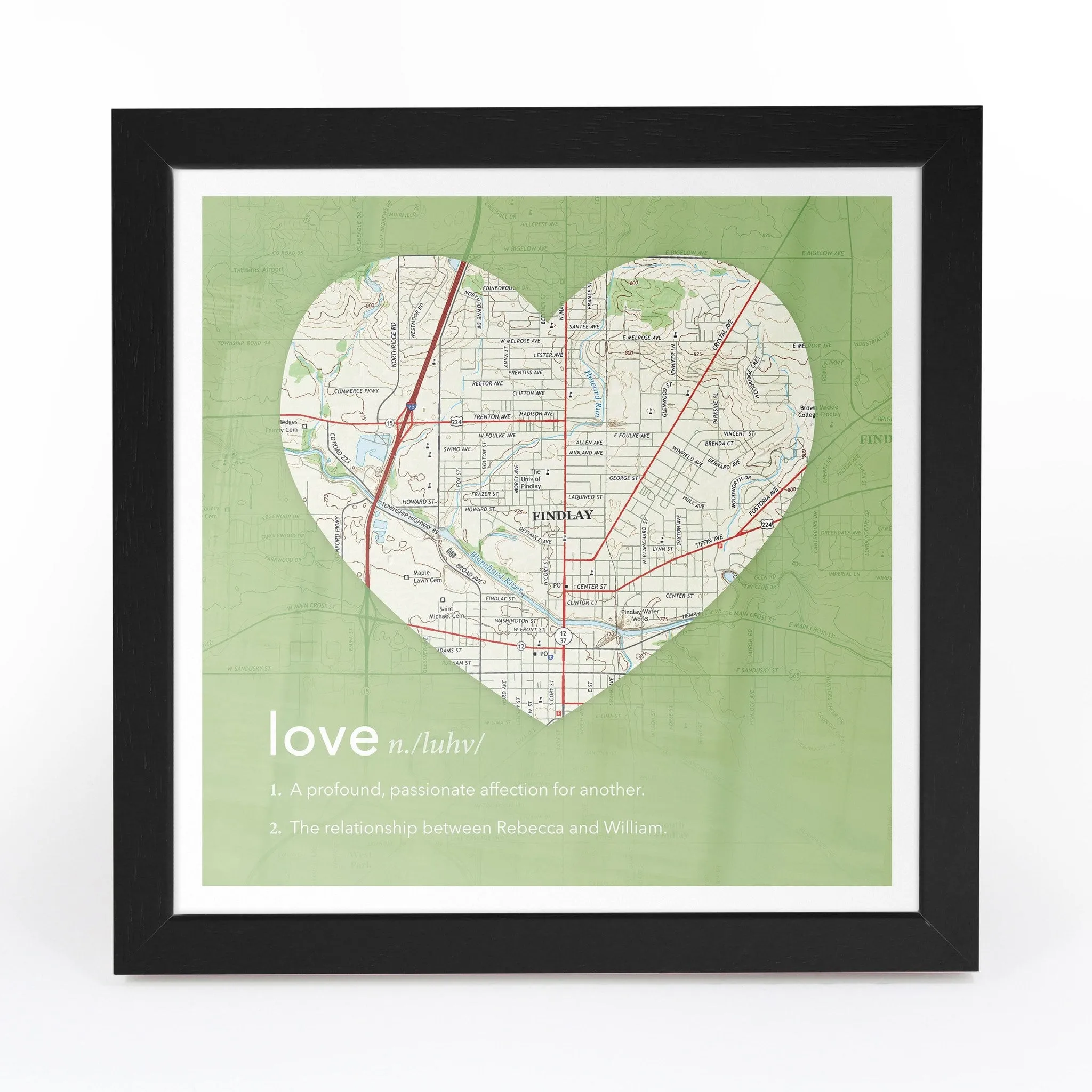 Personalized Framed Dictionary Definition US Map - Love