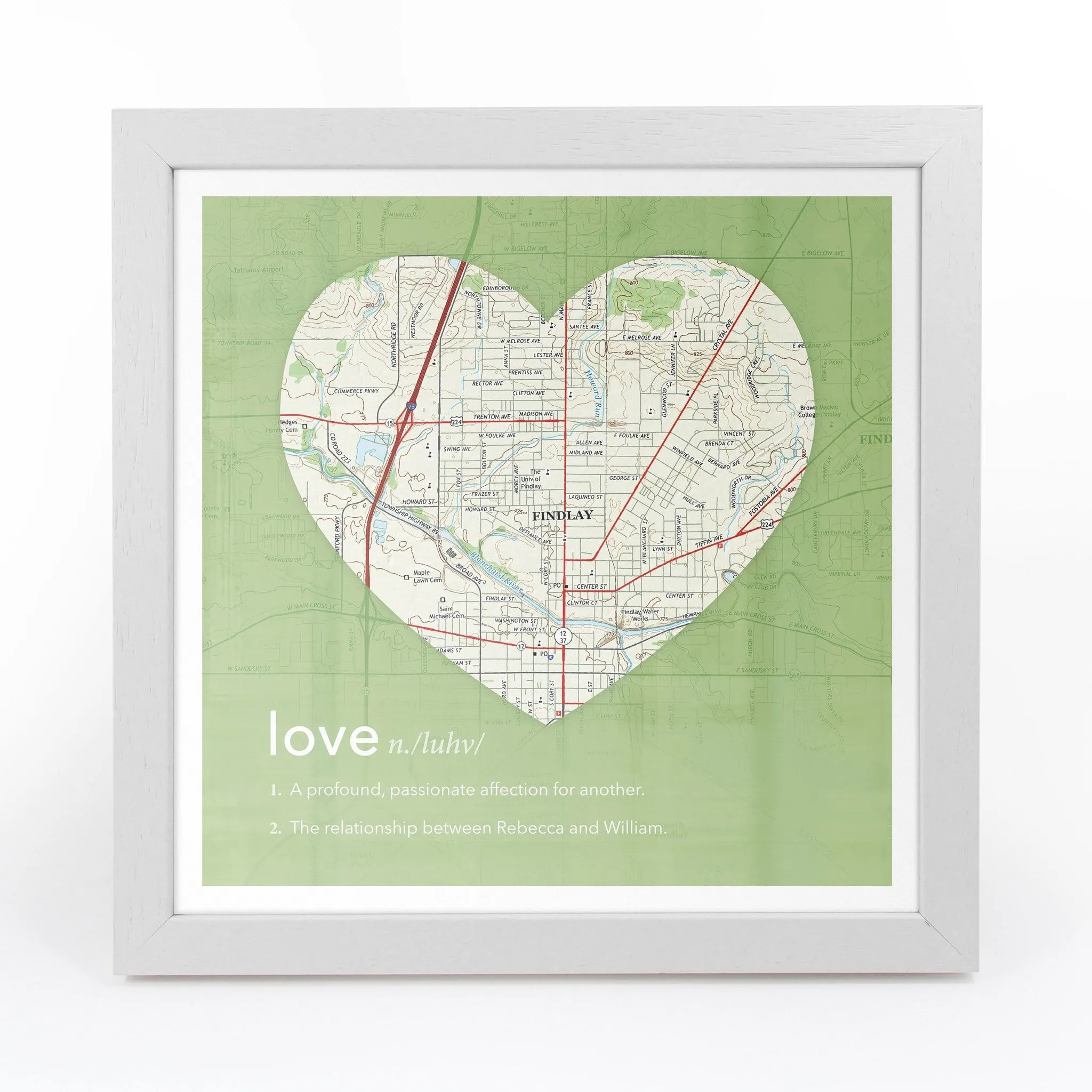 Personalized Framed Dictionary Definition US Map - Love