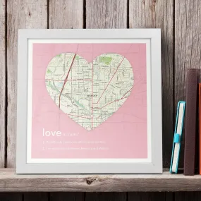 Personalized Framed Dictionary Definition US Map - Love