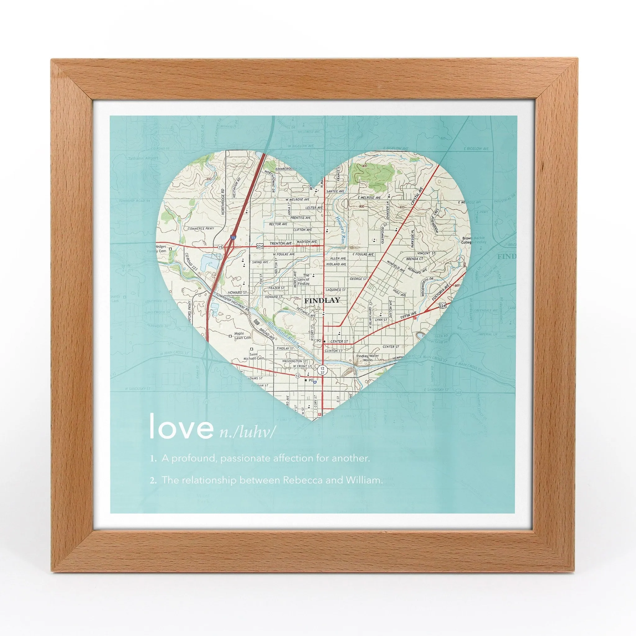 Personalized Framed Dictionary Definition US Map - Love