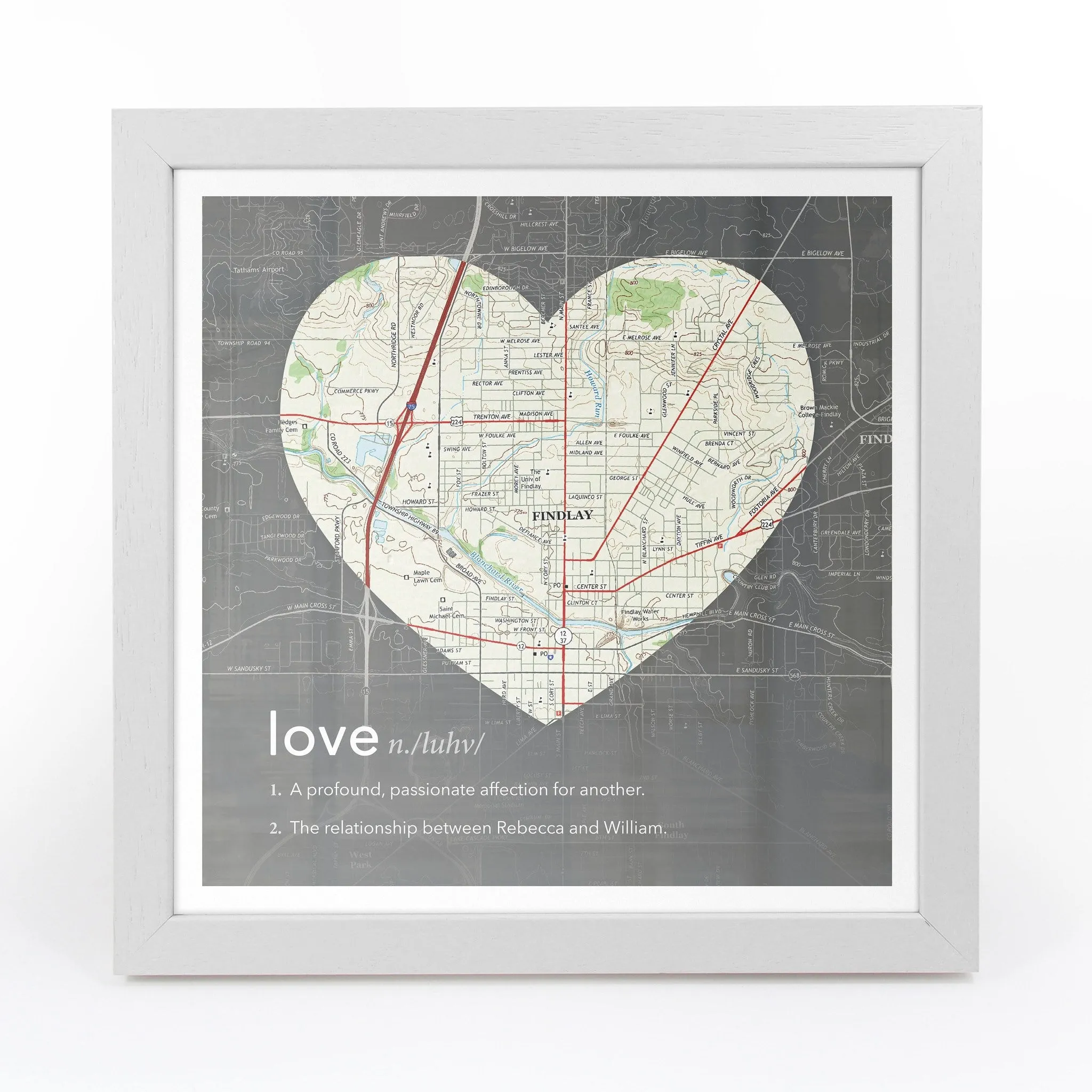 Personalized Framed Dictionary Definition US Map - Love