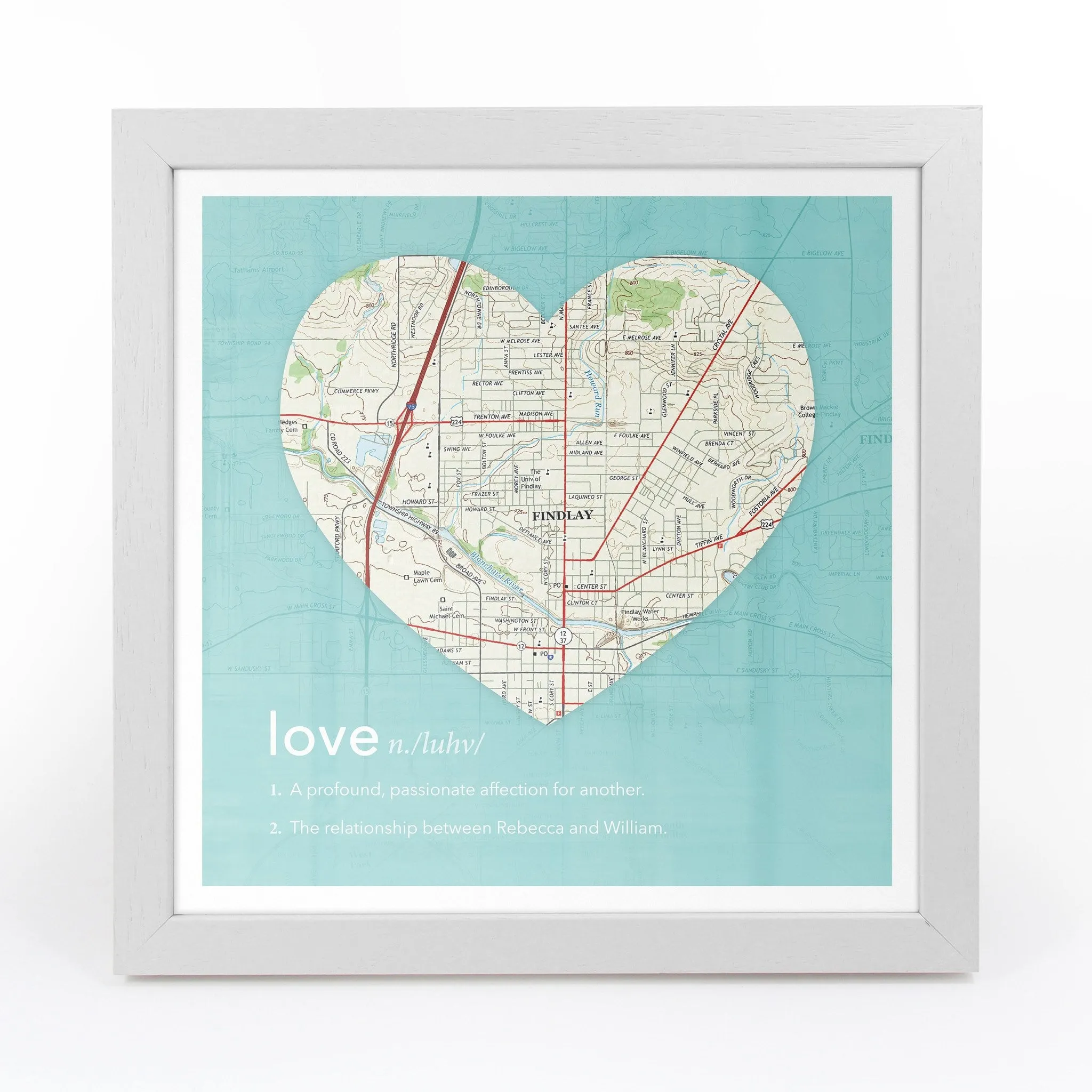 Personalized Framed Dictionary Definition US Map - Love