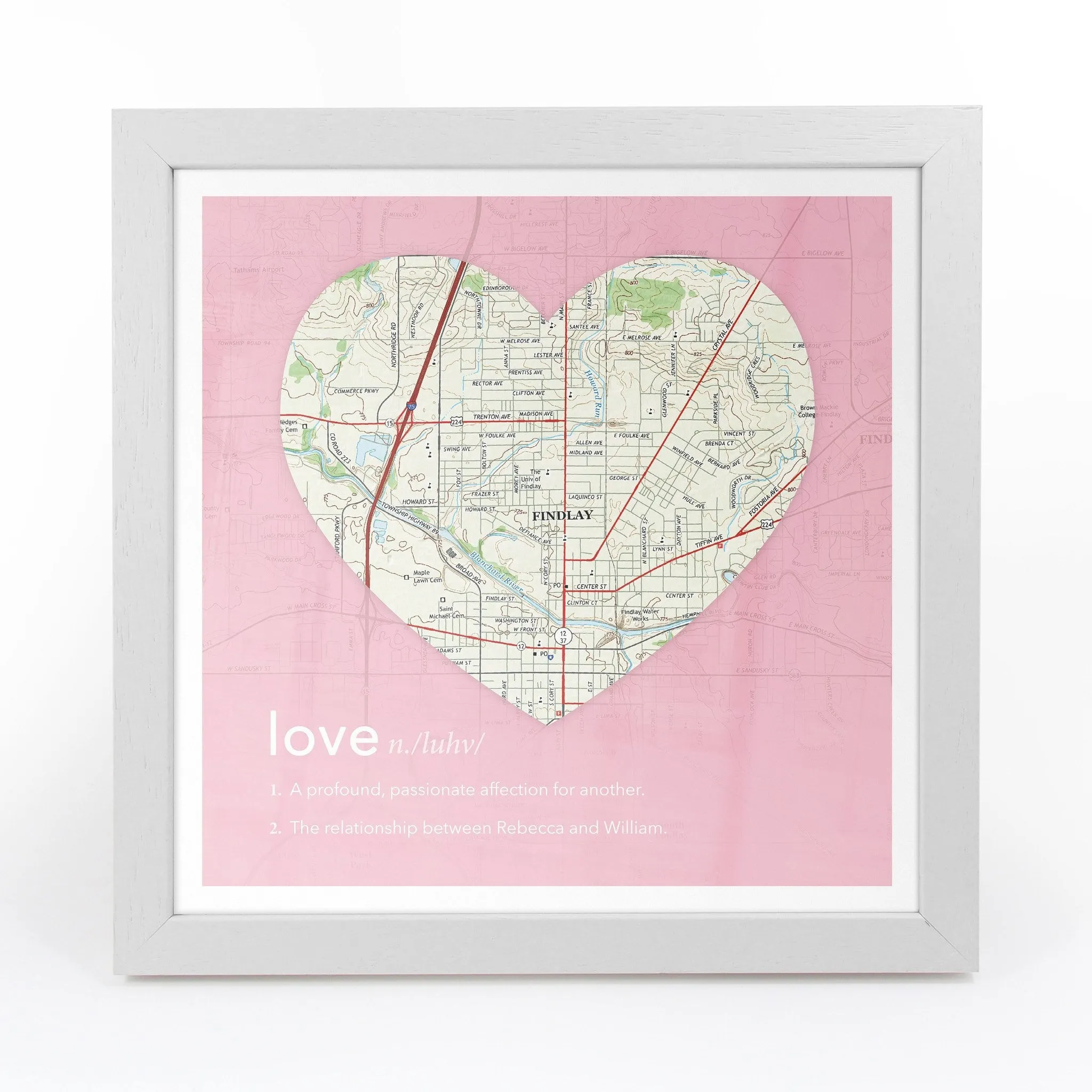 Personalized Framed Dictionary Definition US Map - Love