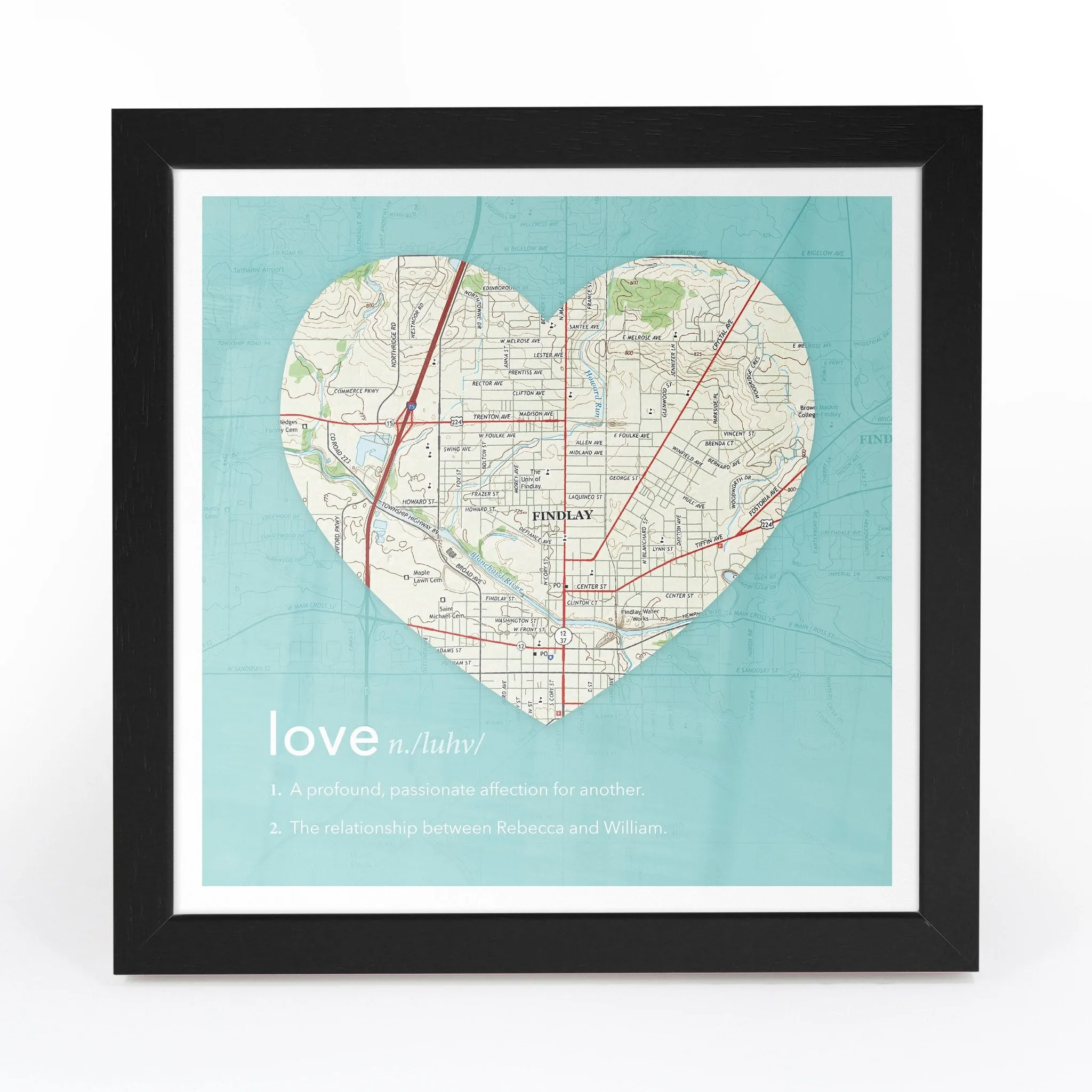 Personalized Framed Dictionary Definition US Map - Love