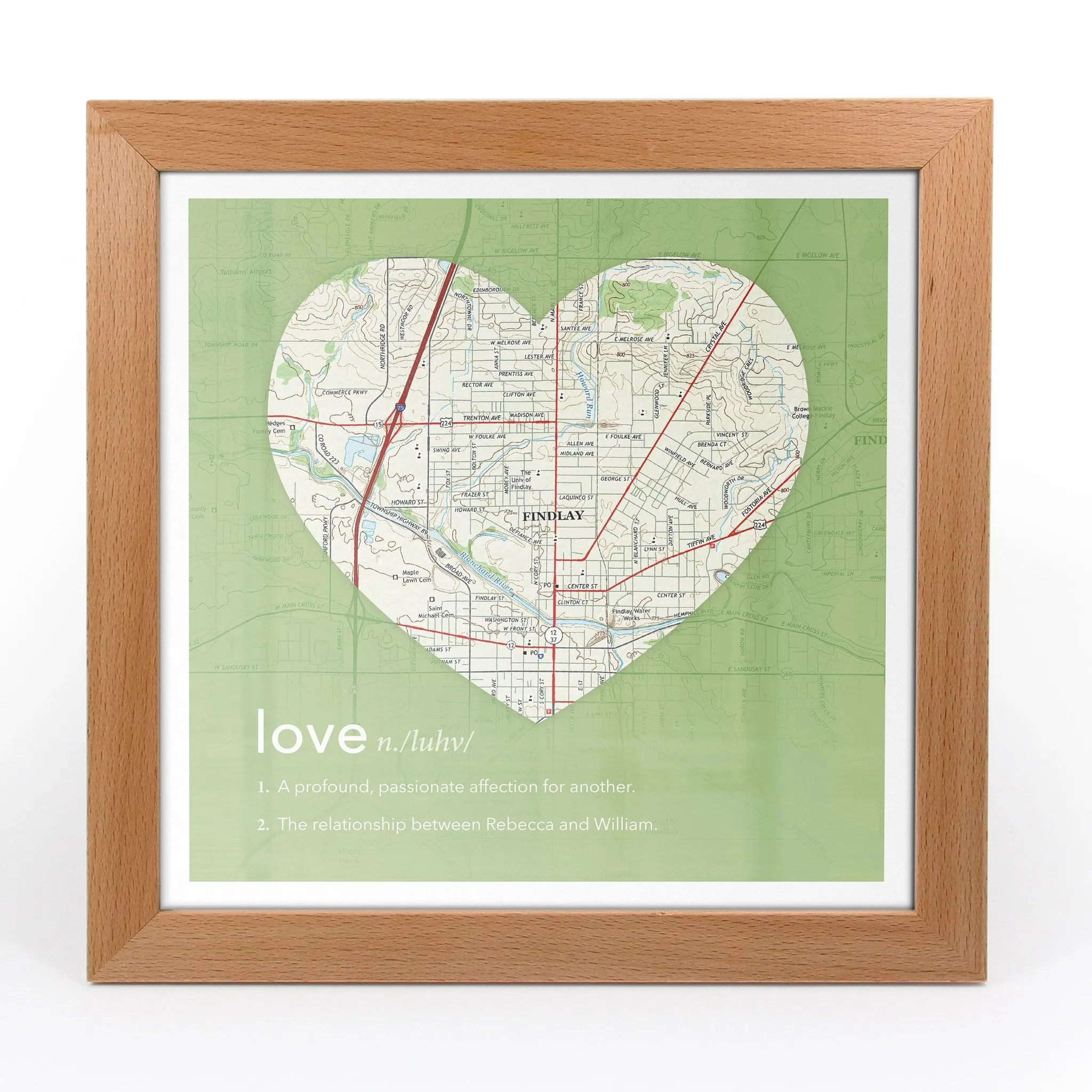 Personalized Framed Dictionary Definition US Map - Love