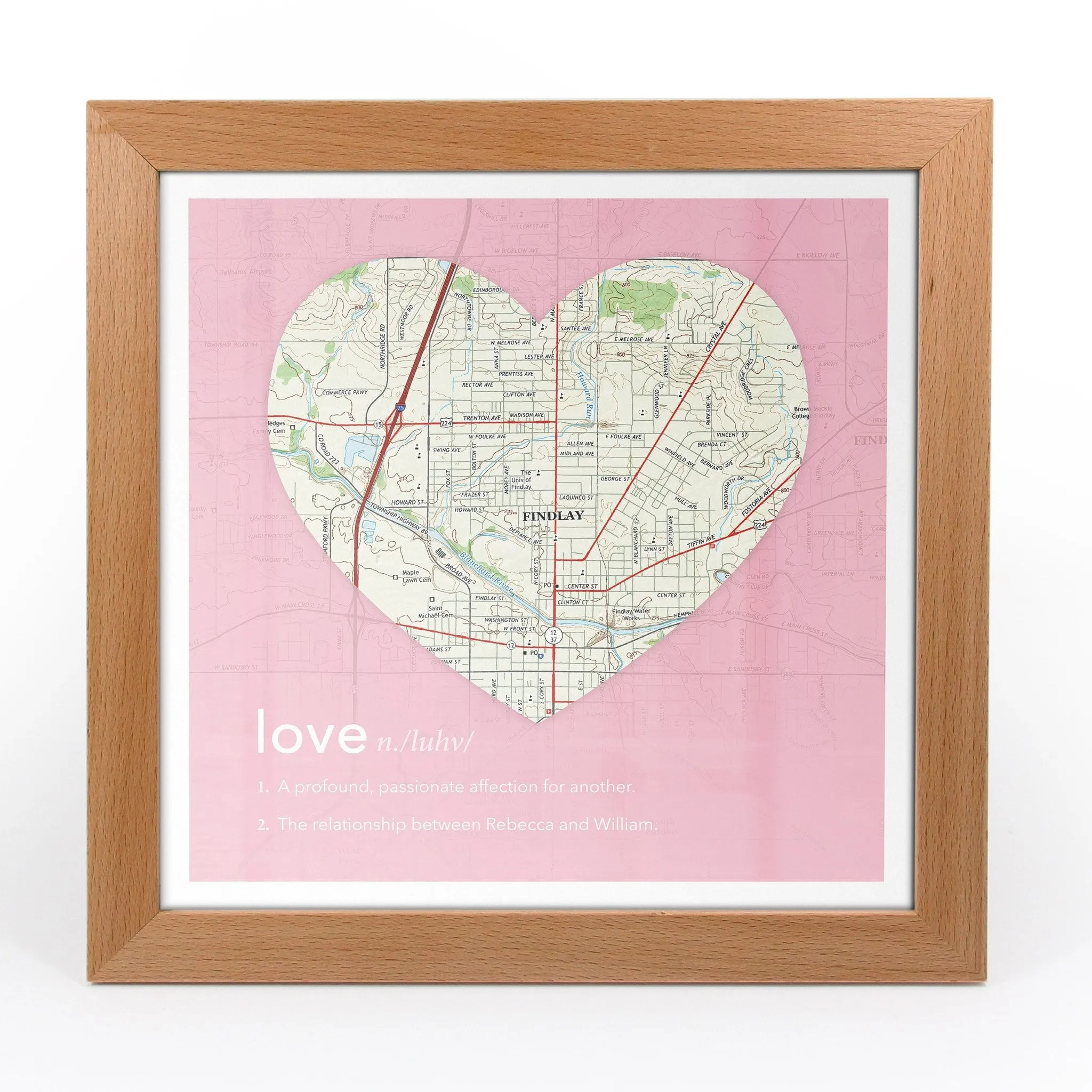 Personalized Framed Dictionary Definition US Map - Love