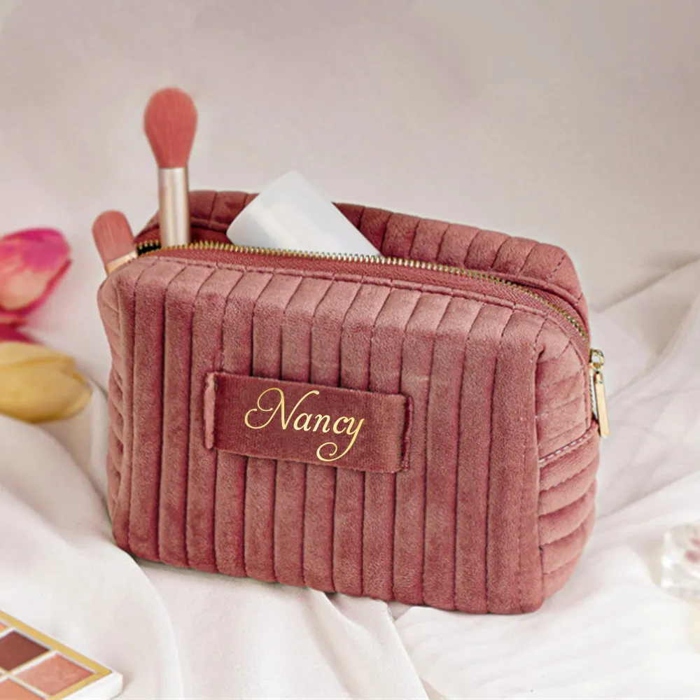 Personalized Makeup Bag Custom Travel Toiletry Bag for Wedding or Birthday Gift