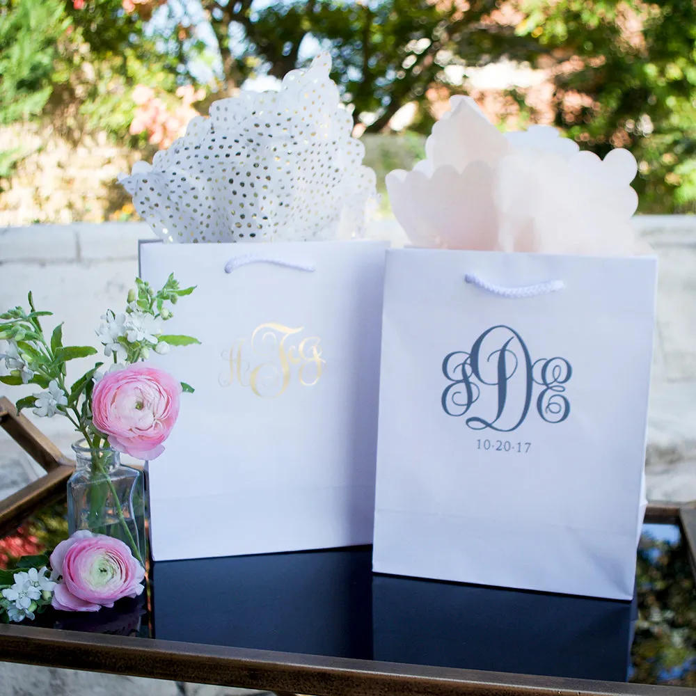 Personalized Monogram Wedding Tote Bags