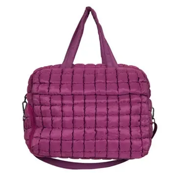 Plum Quilted Duffle Bag