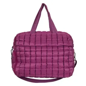 Plum Quilted Duffle Bag