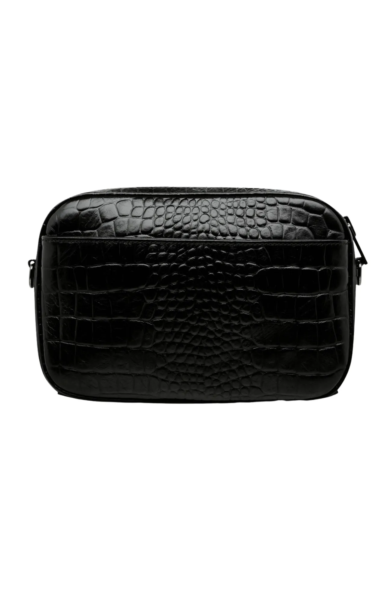 Plunder With Webbed Strap Black Croc Emboss