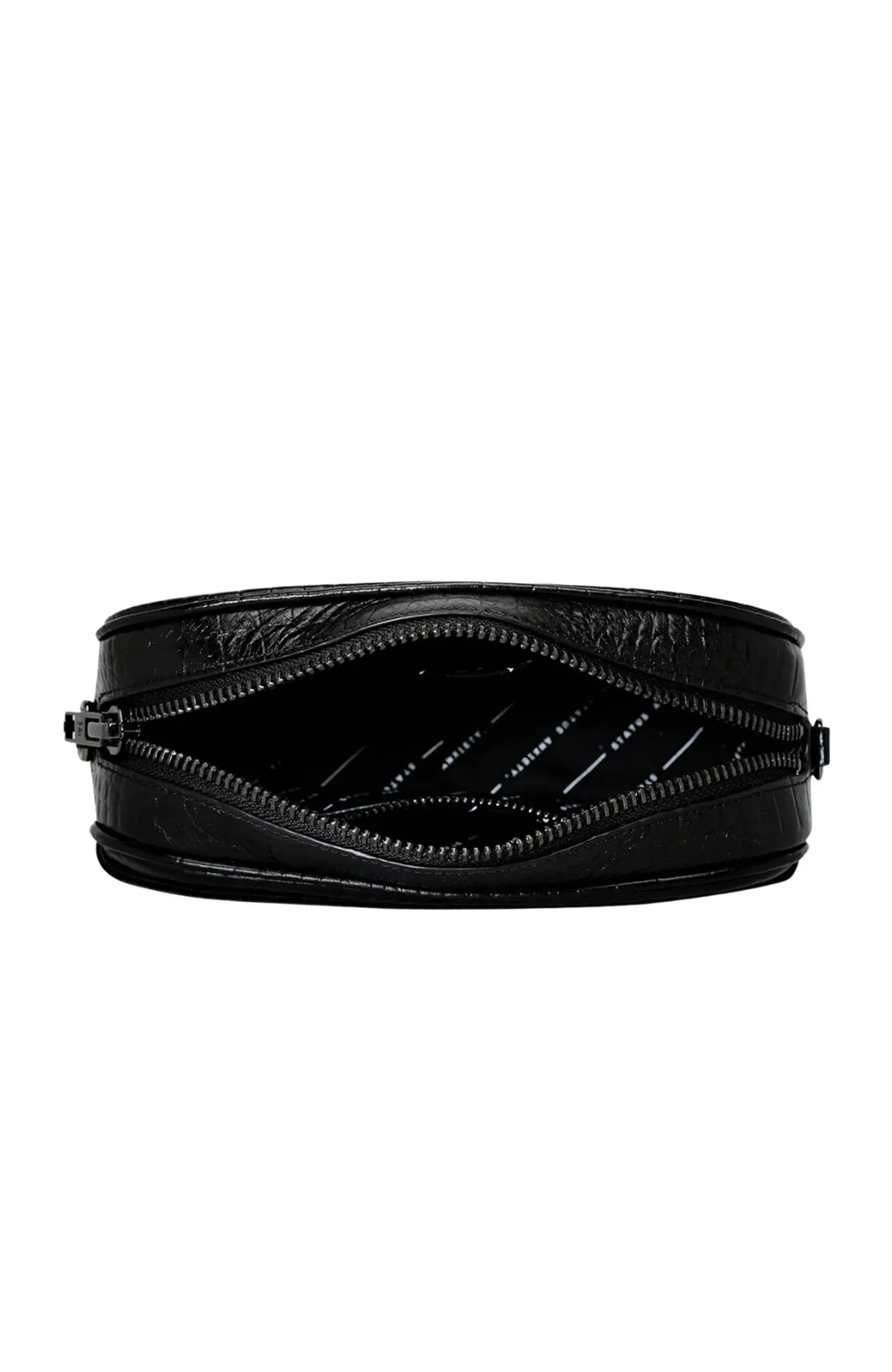 Plunder With Webbed Strap Black Croc Emboss