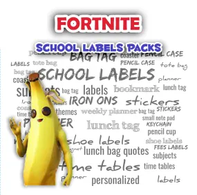 ""Fortnite" School labels packs