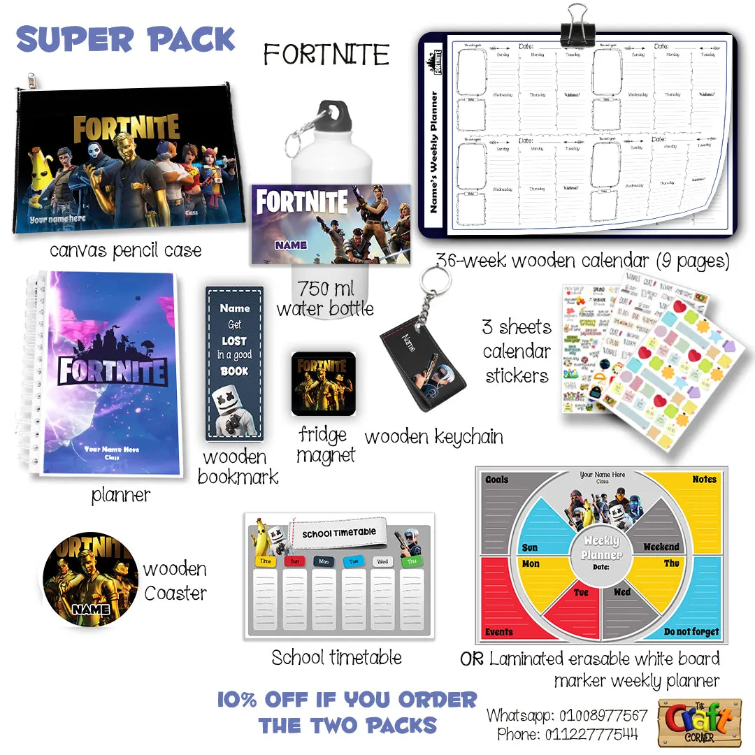 ""Fortnite" School labels packs