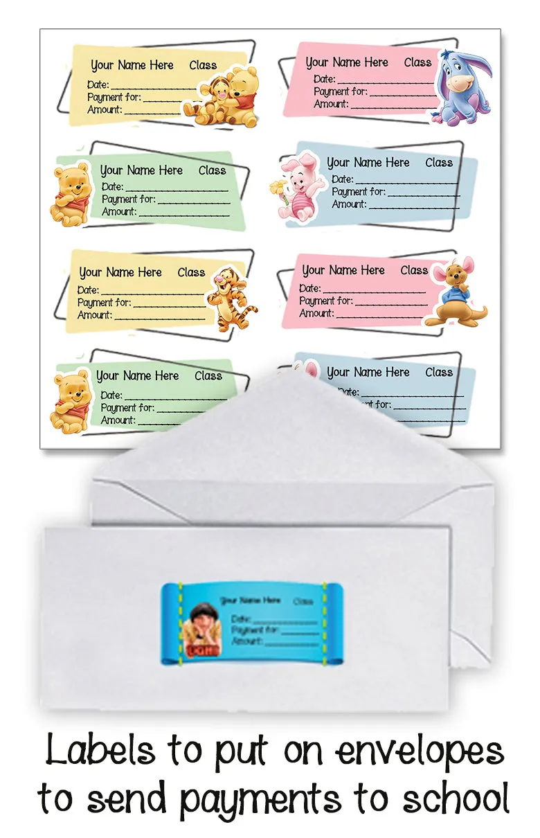 ""Pooh" School labels packs