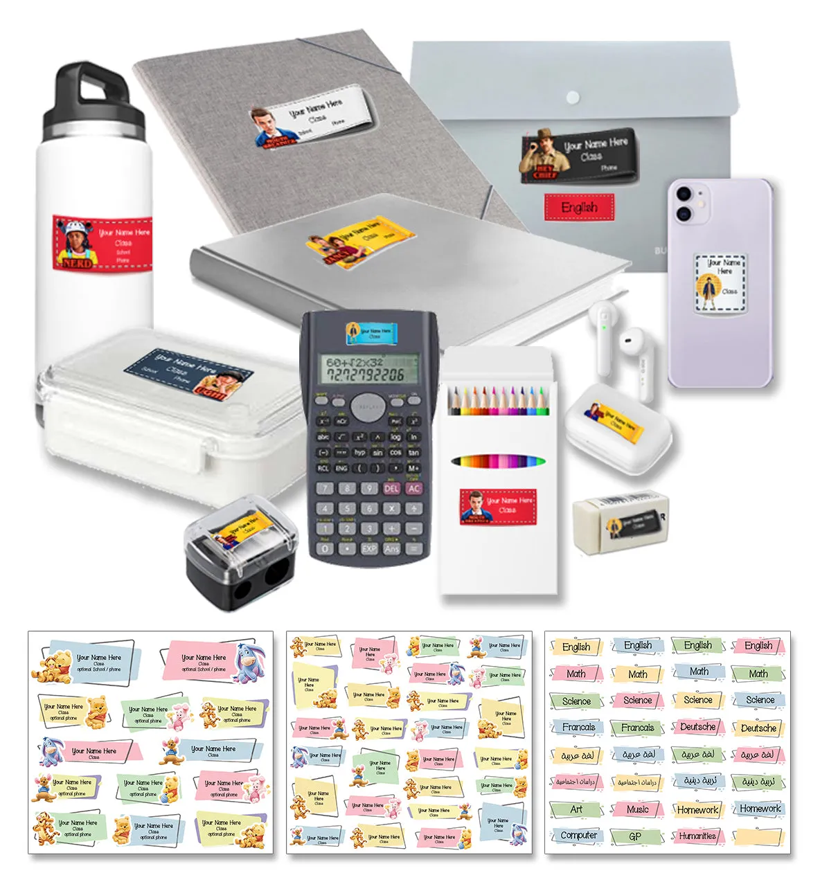 ""Pooh" School labels packs