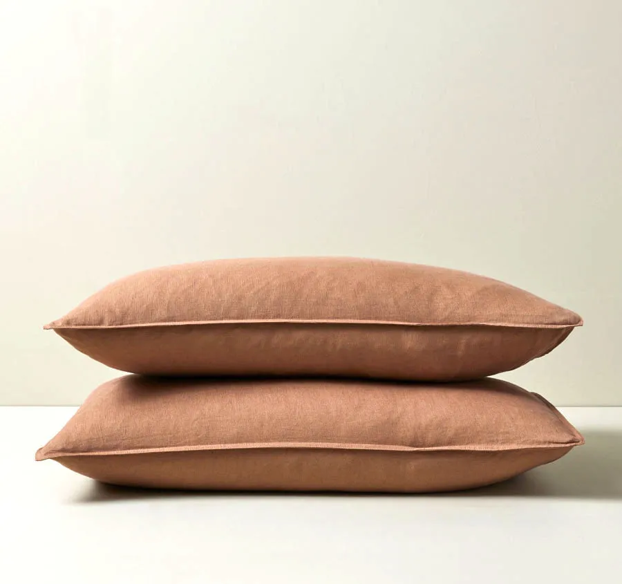 Ravello Linen King Pillowcase Pair Biscuit