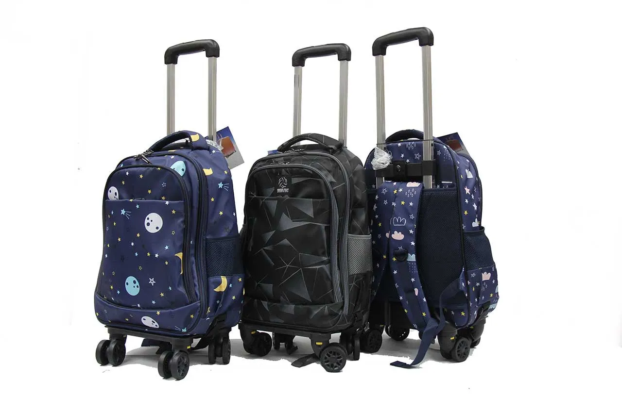 Rolling Detachable Trolley Waterproof Backpack with Spinner Wheels