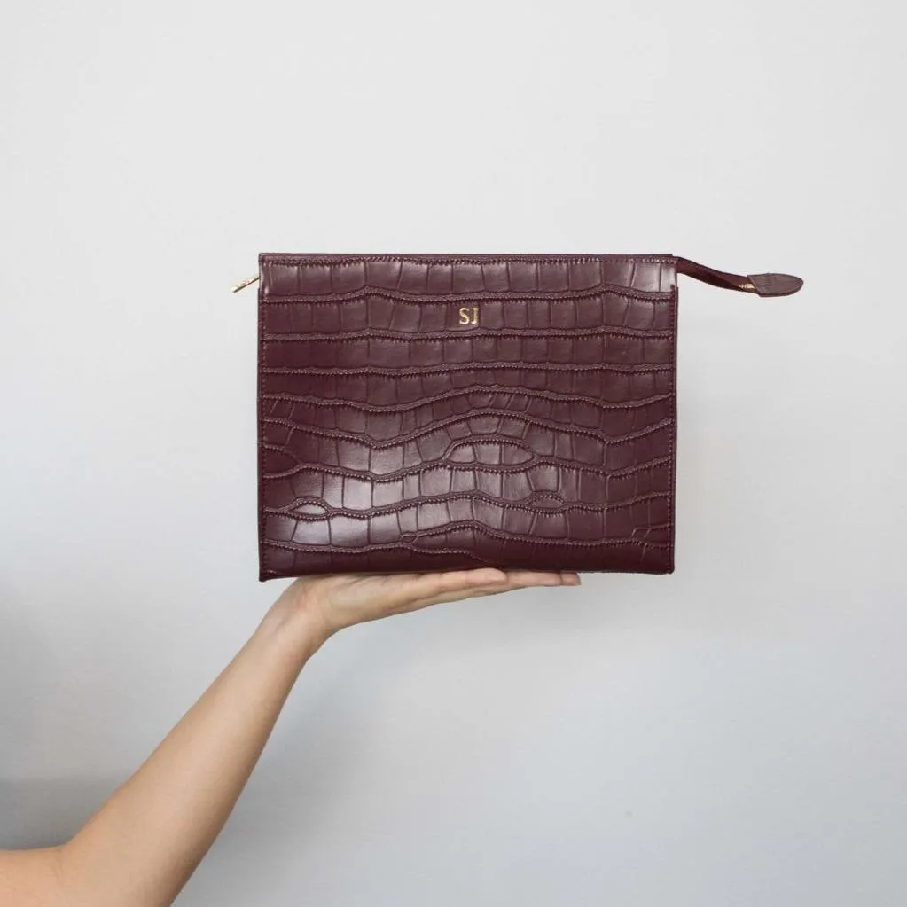 Rome Bag | Burgundy Croc