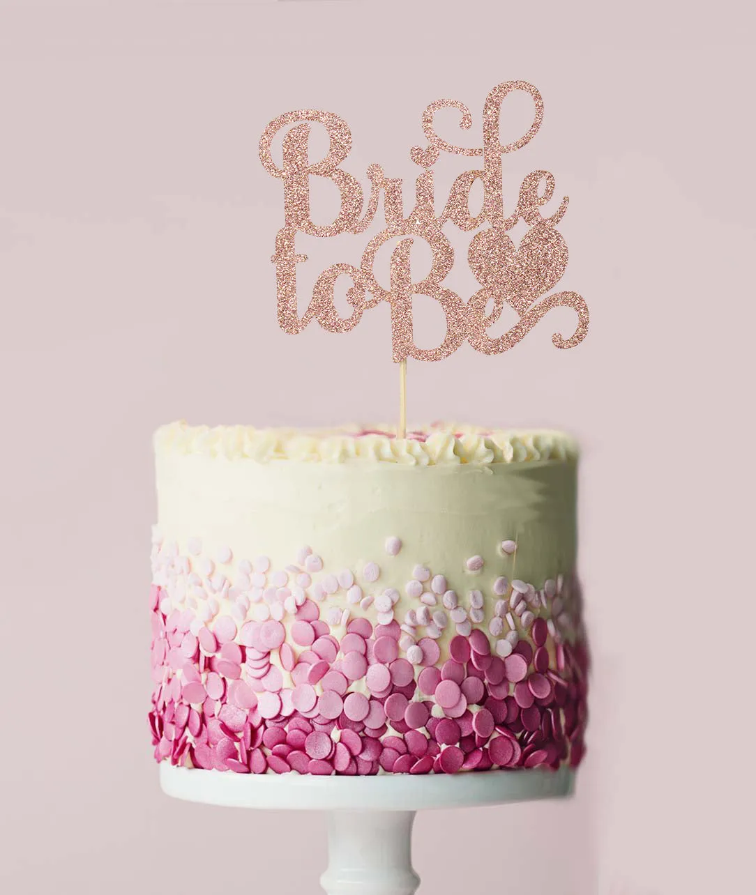 Rose Gold Letters "Bride to Be" [Heart], Pack of 1 Cake Topper