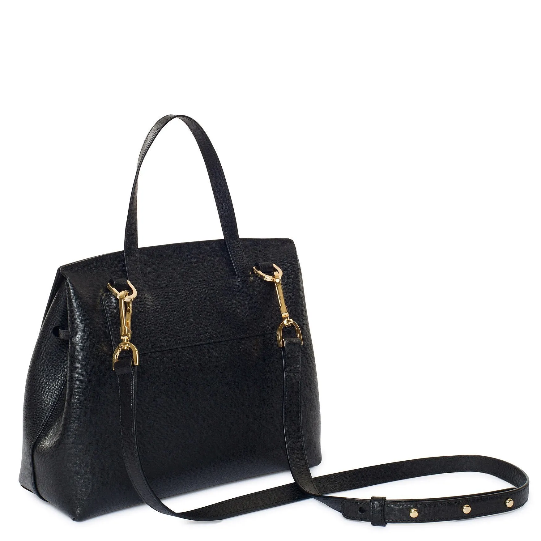 Saffiano Mini Lady Bag - Black/Flamma