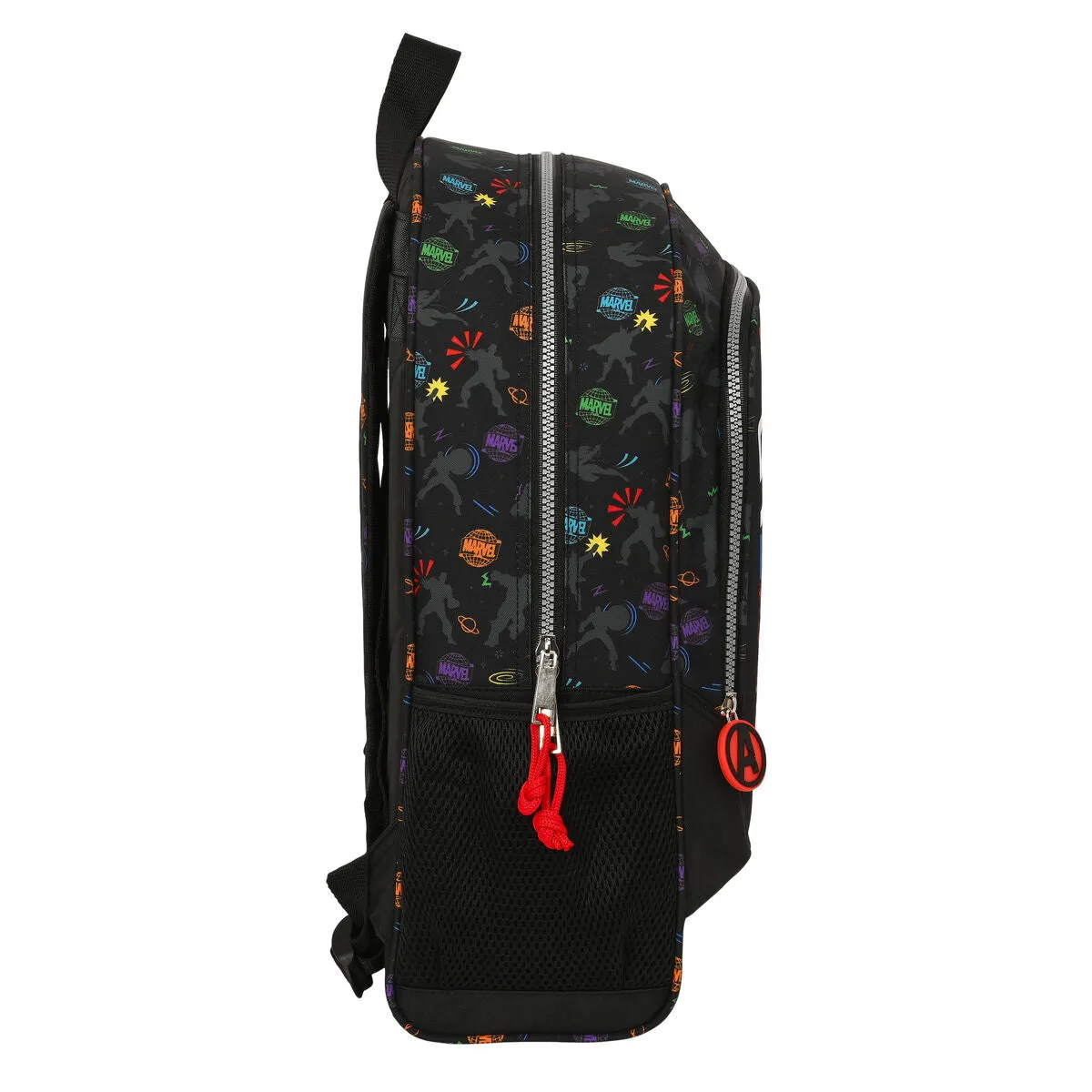 School Bag The Avengers Super heroes Black (32 x 42 x 14 cm)