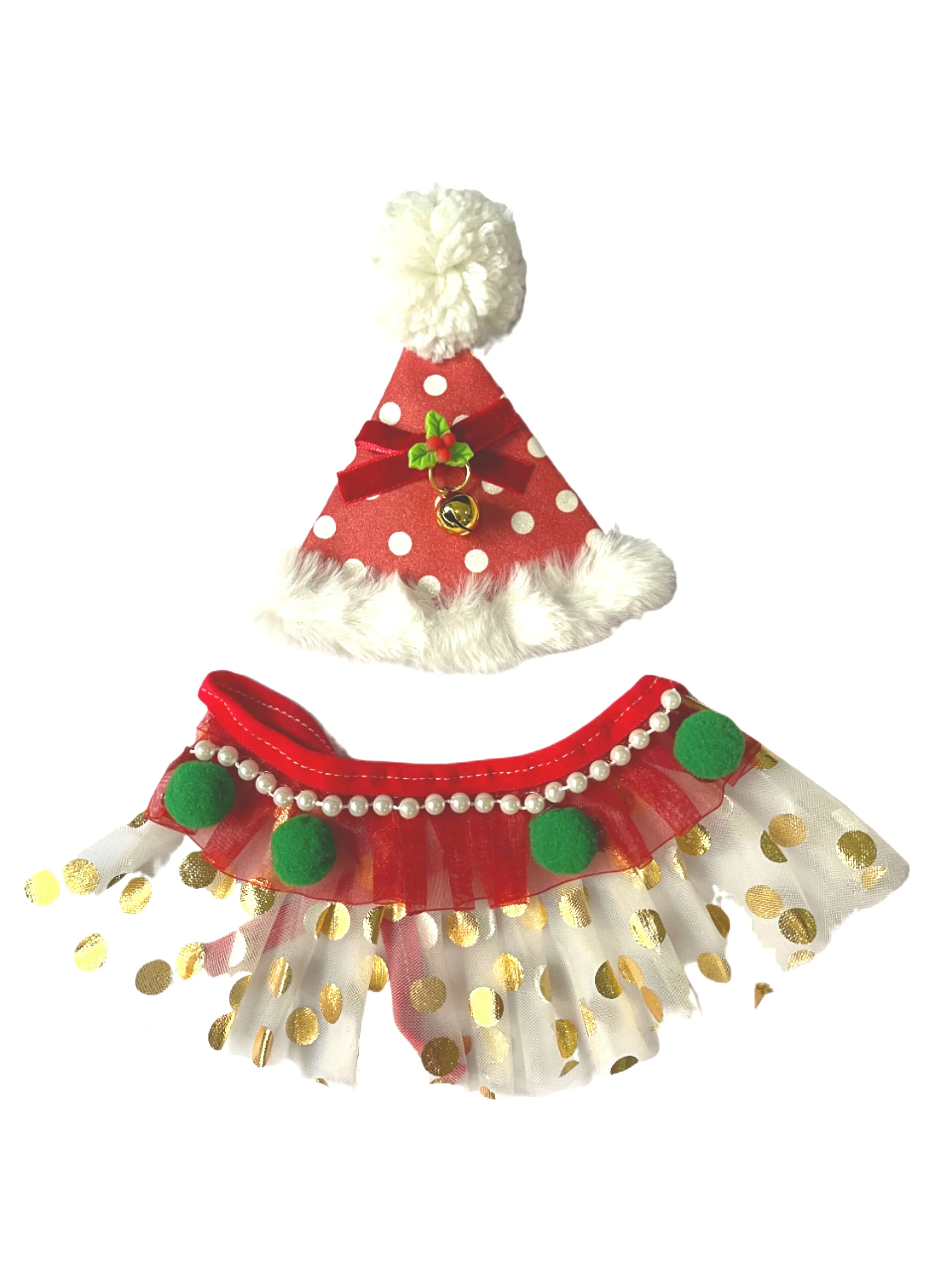 Small Pet Christmas Themed Party Costume Set (2pcs)