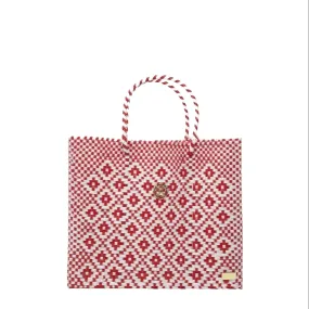 SMALL RED AZTEC TOTE BAG