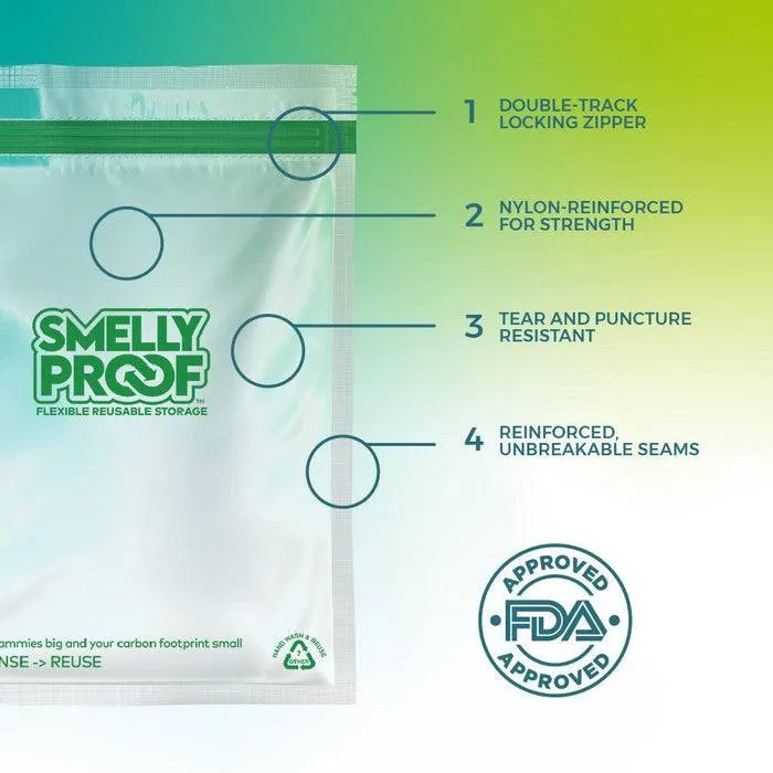 Smelly Proof Reusable Storage Bag (10 Bags)  Quart