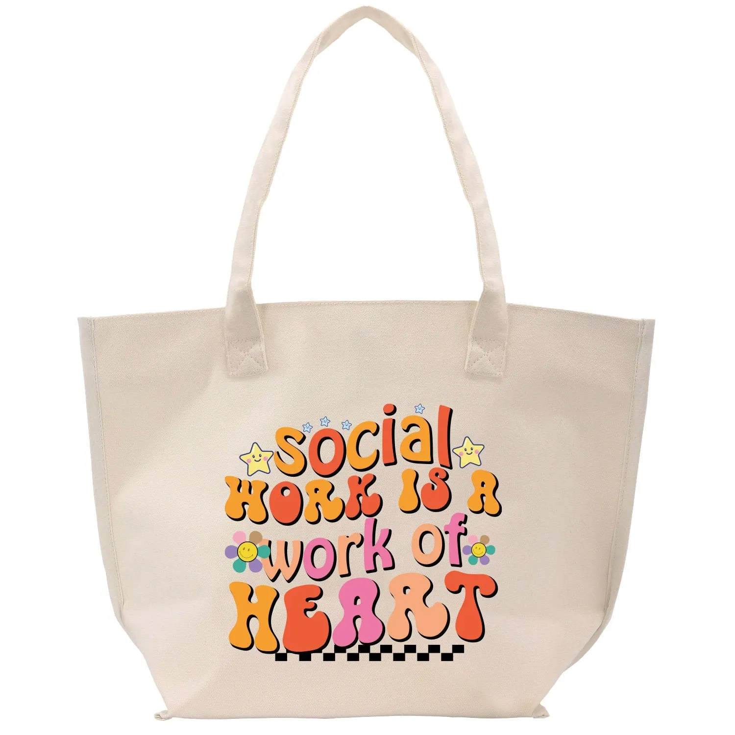 Social Work Is A Work of Heart Cotton Canvas Tote Bag Social Worker Gift Bag Counselor Bag Social Worker Appreciation Tote Bag