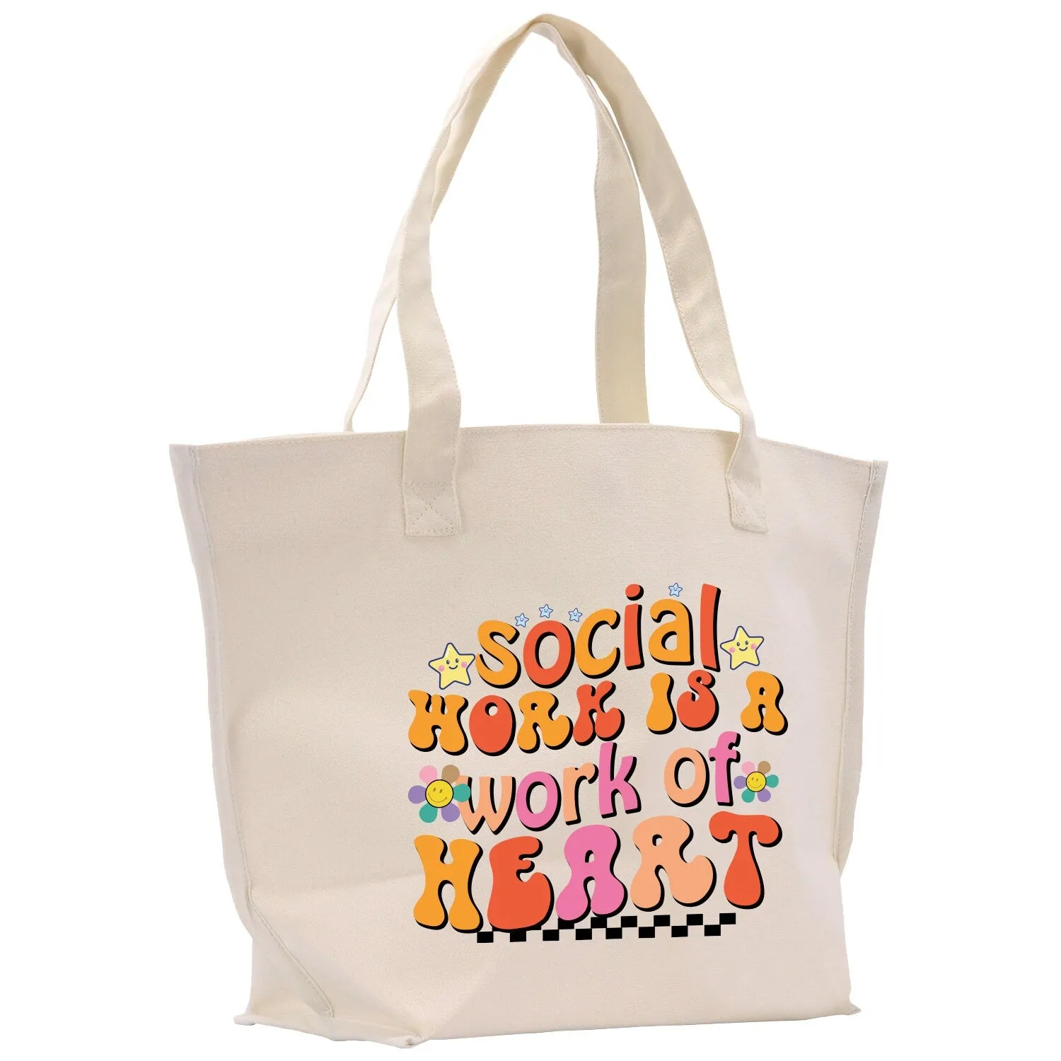 Social Work Is A Work of Heart Cotton Canvas Tote Bag Social Worker Gift Bag Counselor Bag Social Worker Appreciation Tote Bag