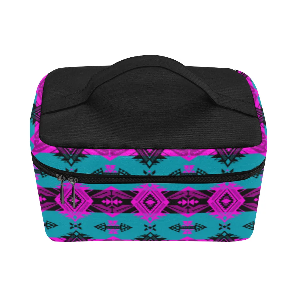 Sovereign Nation Teal and Pink Cosmetic Bag/Large