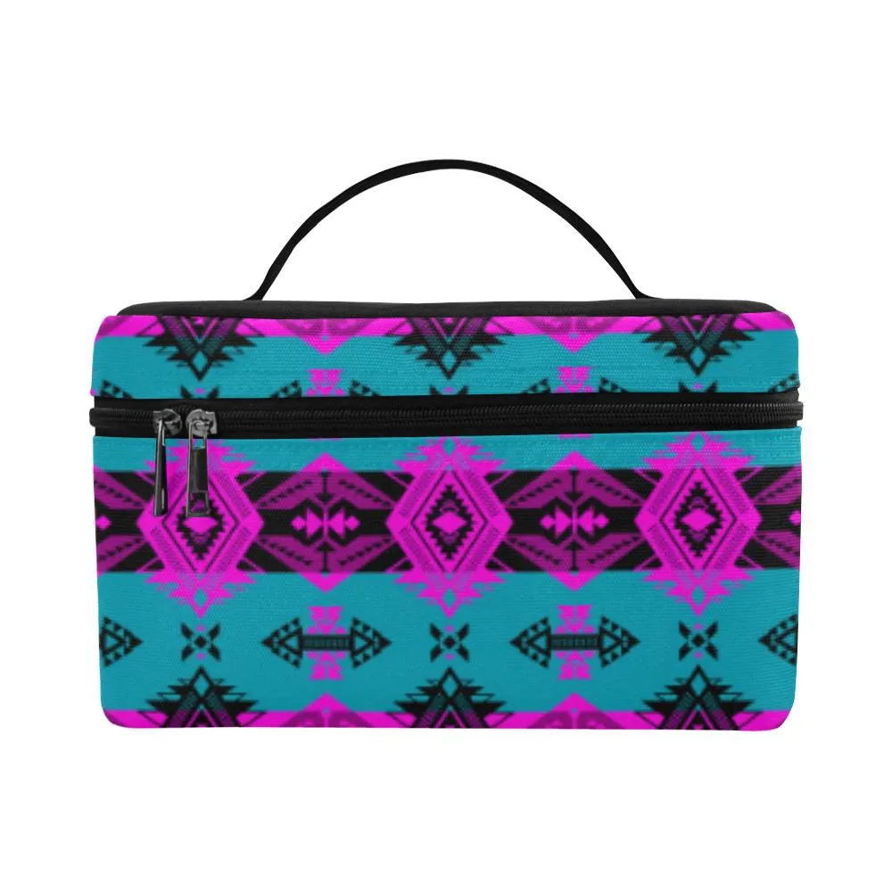 Sovereign Nation Teal and Pink Cosmetic Bag/Large