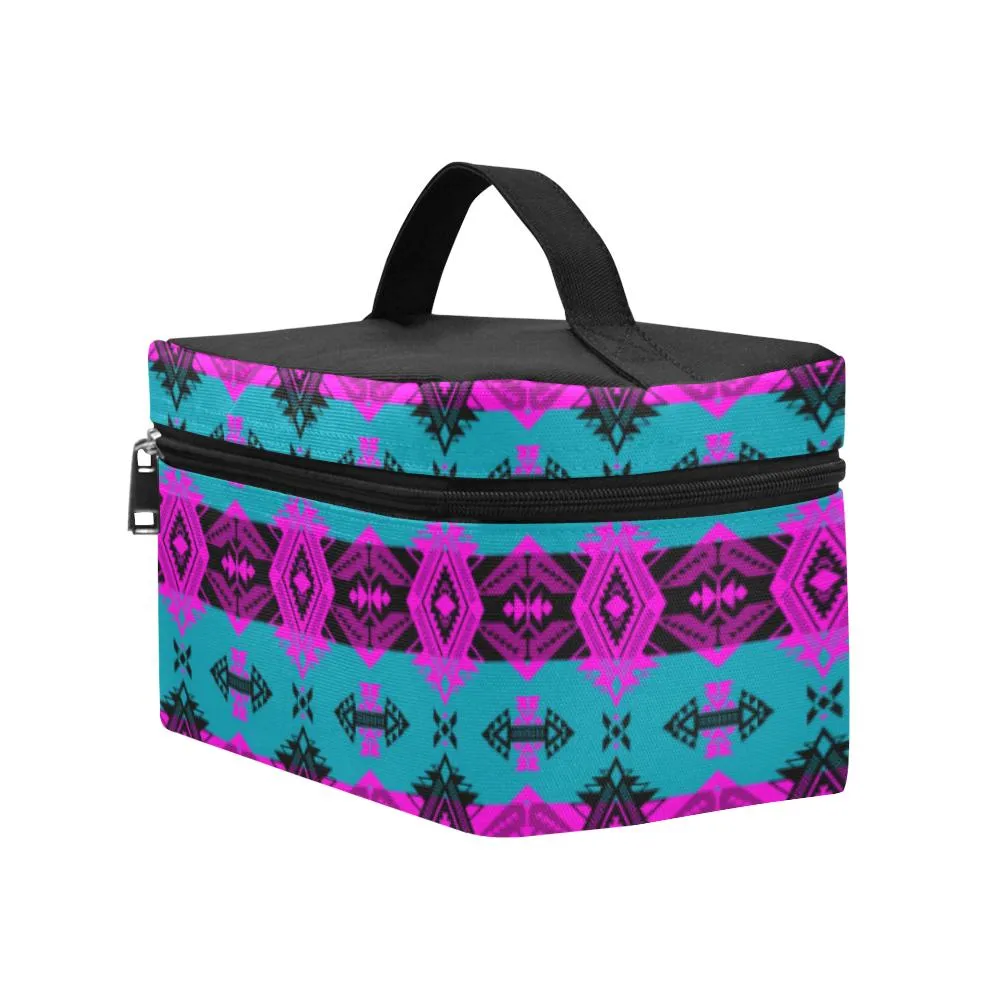 Sovereign Nation Teal and Pink Cosmetic Bag/Large