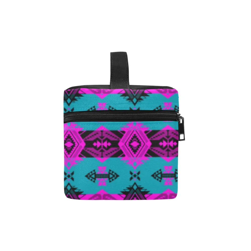 Sovereign Nation Teal and Pink Cosmetic Bag/Large