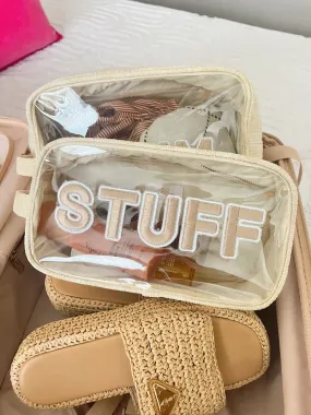 Stuff Clear Large - Beige w/ Beige Rolled Patches