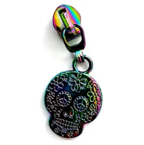 SUGAR SKULL ZIPPER PULL 3 pack rainbow finish