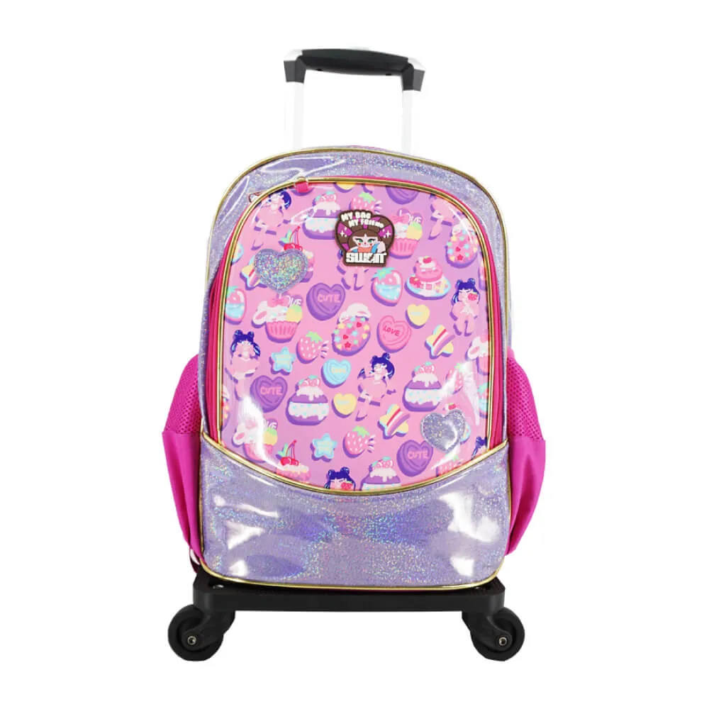 Swan Smile Doodle Leelu 3 (XL) Trolley School Bag